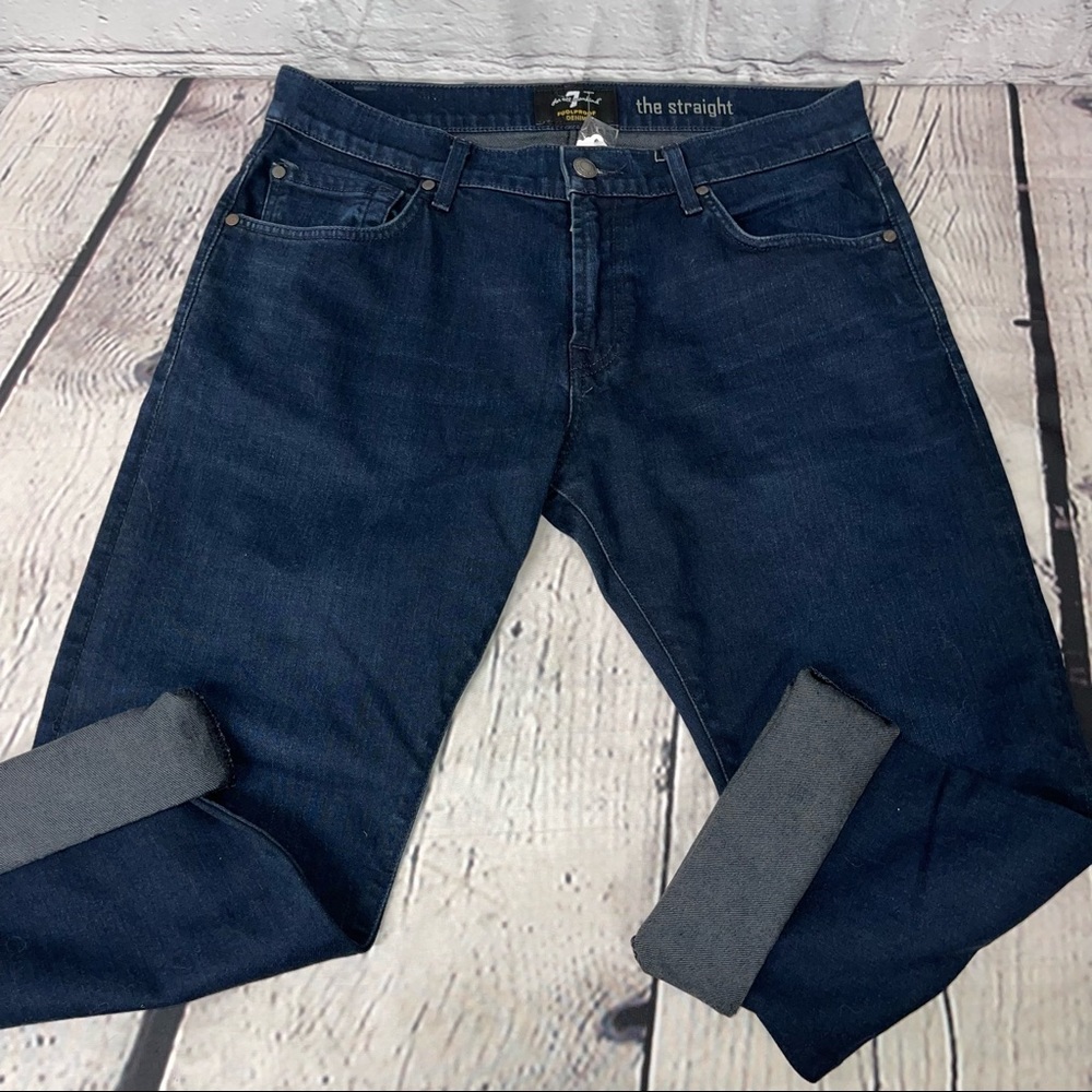 7 for all mankind straight denim capri 32